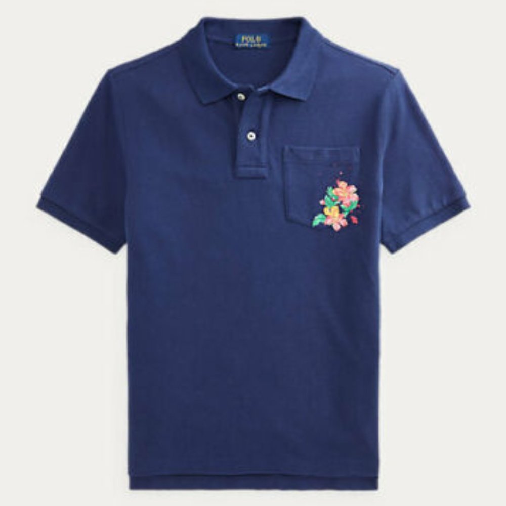 POLO RALPH LAUREN Kids' Logo Cotton Mesh Polo Shirt In Dark Cobalt